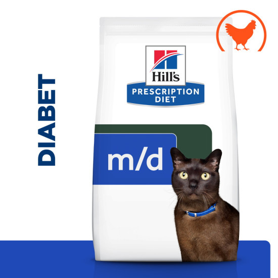 Hills PD Feline m/d Diabetes cu pui, hrana pisici, 1.5 kg